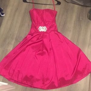 Strapless pink dress